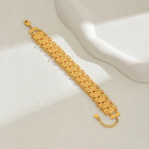PandaHall Brass Coin Link Bracelets, Cable Chains Bracelets for Women, Real 18K Gold Plated, 7-7/8 inch(20cm) Brass
PandaHall Brass Coin Link Bracelets, Cable Chains Bracelets for Women, Real 18K Gold Plated, 7-7/8 inch(20cm) Brass