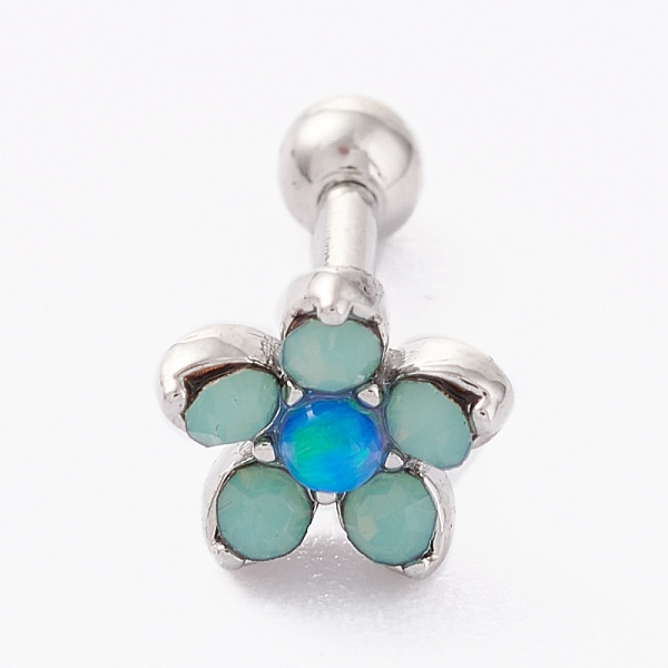 PandaHall Brass Micro Pave Clear Cubic Zirconia Barbell Cartilage Earrings, with 304 Stainless Steel Pins, Flower, Cadet Blue, Platinum...
PandaHall Brass Micro Pave Clear Cubic Zirconia Barbell Cartilage Earrings, with 304 Stainless Steel Pins, Flower, Cadet Blue, Platinum...