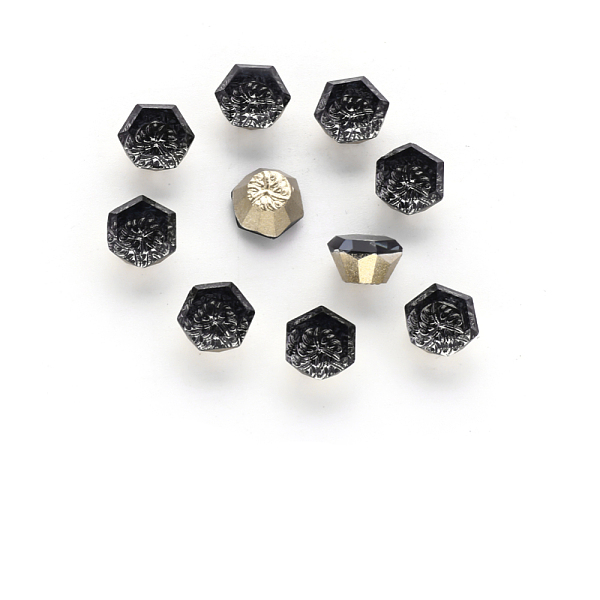 PandaHall Hexagon Textured Glass Cabochons, Back Plated, Nail Art Decoration Accessories, Faceted, Black, 8x9x5.5mm Glass Hexagon Black
PandaHall Hexagon Textured Glass Cabochons, Back Plated, Nail Art Decoration Accessories, Faceted, Black, 8x9x5.5mm Glass Hexagon Black