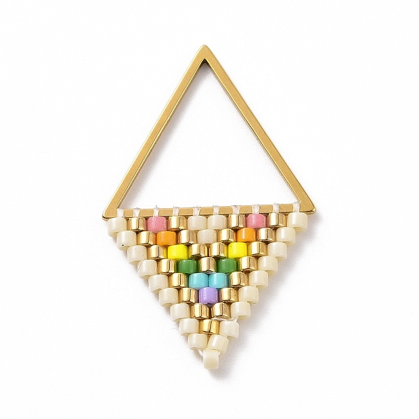 PandaHall Handmade MIYUKI Japanese Seed Loom Pattern Seed Beads, Rhombus Pendants, Colorful, 30x18x1.5mm, Hole: 13x15mm Glass Rhombus
PandaHall Handmade MIYUKI Japanese Seed Loom Pattern Seed Beads, Rhombus Pendants, Colorful, 30x18x1.5mm, Hole: 13x15mm Glass Rhombus