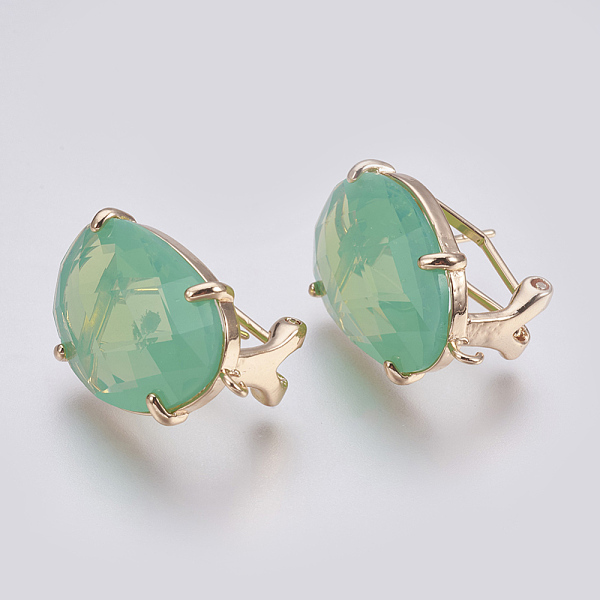 PandaHall Faceted Glass Stud Earring Findings, with Loop, Light Gold Plated Brass Findings, Oval, Medium Aquamarine, 20x15.5x6~6.5mm, Hole..., Green
PandaHall Faceted Glass Stud Earring Findings, with Loop, Light Gold Plated Brass Findings, Oval, Medium Aquamarine, 20x15.5x6~6.5mm, Hole..., Green