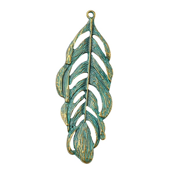 PandaHall Tibetan Style Alloy Pendants, Feather, Antique Bronze & Green Patina, 71x25x2mm, Hole: 2mm Alloy Feather
PandaHall Tibetan Style Alloy Pendants, Feather, Antique Bronze & Green Patina, 71x25x2mm, Hole: 2mm Alloy Feather