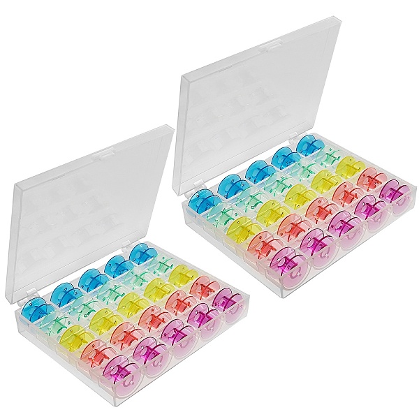 PandaHall 2 Boxes 25 Compartments Polypropylene(PP) Plastic Sewing Machine Bobbins with Storage Case, for Sewing Machine, Rectangle, Mixed..., Multicolor
PandaHall 2 Boxes 25 Compartments Polypropylene(PP) Plastic Sewing Machine Bobbins with Storage Case, for Sewing Machine, Rectangle, Mixed..., Multicolor