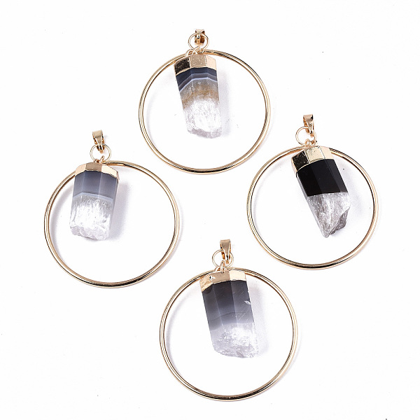 PandaHall Natural Grey Agate Big Pendants, with Golden Iron Findings, Ring & Hexagonal Prism, 57x49x2mm, Hole: 8.5x4.5mm Grey Agate Ring
PandaHall Natural Grey Agate Big Pendants, with Golden Iron Findings, Ring & Hexagonal Prism, 57x49x2mm, Hole: 8.5x4.5mm Grey Agate Ring