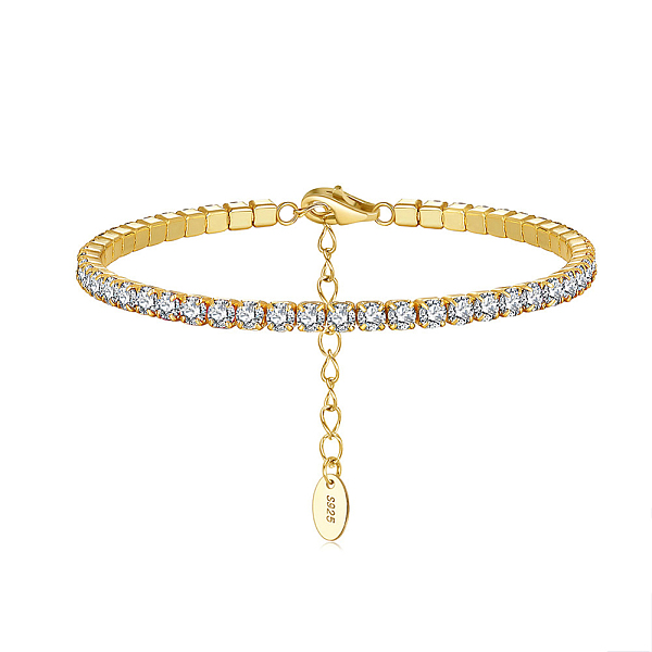 PandaHall Real 14K Gold Plated 925 Sterling Silver Link Chain Bracelet, Cubic Zirconia Tennis Bracelets, with S925 Stamp, Clear, 6-5/8 inch...
PandaHall Real 14K Gold Plated 925 Sterling Silver Link Chain Bracelet, Cubic Zirconia Tennis Bracelets, with S925 Stamp, Clear, 6-5/8 inch...