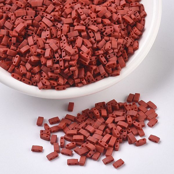 PandaHall MIYUKI Half TILA Beads, Japanese Seed Beads, 2 Hole, (HTL2315) Matte Opaque Terra Cotta, 5x2.3x1.9mm, Hole: 0.8mm, about..., Red
PandaHall MIYUKI Half TILA Beads, Japanese Seed Beads, 2 Hole, (HTL2315) Matte Opaque Terra Cotta, 5x2.3x1.9mm, Hole: 0.8mm, about..., Red