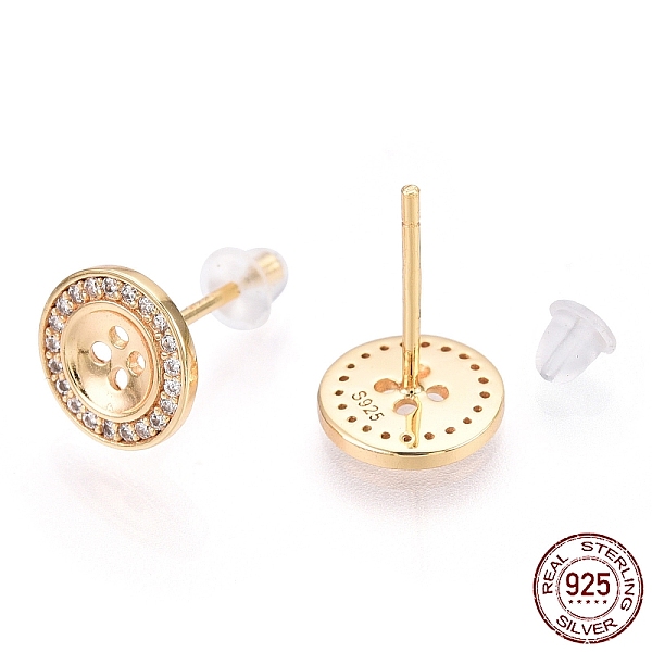 PandaHall 925 Sterling Silver Micro Pave Cubic Zirconia Stud Earring Findings, with Cabochon Settings and Ear Nuts, Flat Round, Nickel Free..., Clear
PandaHall 925 Sterling Silver Micro Pave Cubic Zirconia Stud Earring Findings, with Cabochon Settings and Ear Nuts, Flat Round, Nickel Free..., Clear