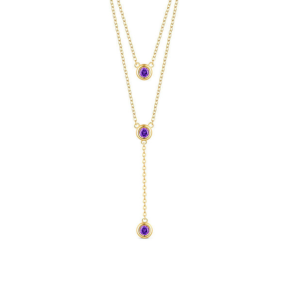 PandaHall SHEGRACE 925 Sterling Silver Two-Tiered Necklaces, with Three Round Purple AAA Cubic Zirconia Pendant, Golden, 14.96 inch~16.54...
PandaHall SHEGRACE 925 Sterling Silver Two-Tiered Necklaces, with Three Round Purple AAA Cubic Zirconia Pendant, Golden, 14.96 inch~16.54...