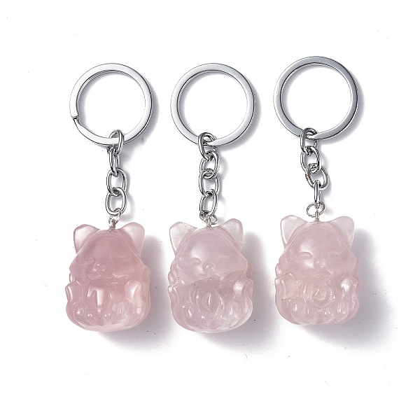 PandaHall Natural Rose Quartz Keychains, with Iron Keychain Clasps, Fox, 8cm Rose Quartz Fox
PandaHall Natural Rose Quartz Keychains, with Iron Keychain Clasps, Fox, 8cm Rose Quartz Fox