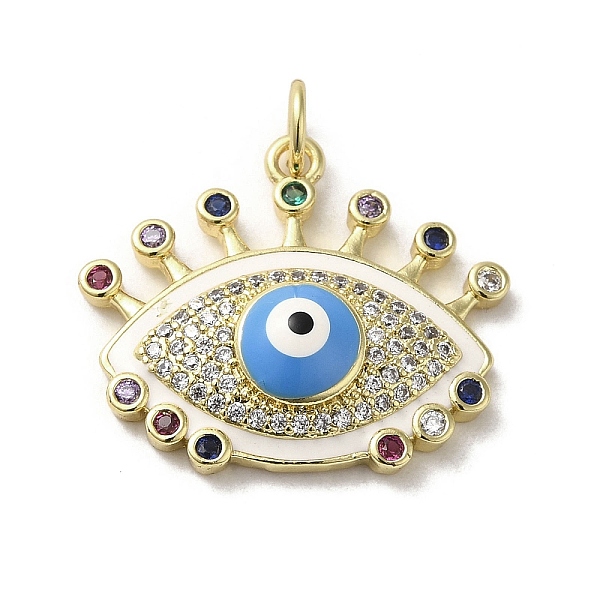 PandaHall Brass Micro Pave Cubic Zirconia Pendants, with Enamel, with Jump Ring, Real 18K Gold Plated, Evil Eye, White, 20x23x5.3mm, Hole...
PandaHall Brass Micro Pave Cubic Zirconia Pendants, with Enamel, with Jump Ring, Real 18K Gold Plated, Evil Eye, White, 20x23x5.3mm, Hole...