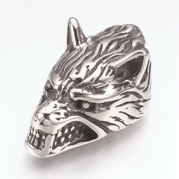 PandaHall 316 Surgical Stainless Steel Beads, For Leather Cord Bracelets Making, Wolf Head, Antique Silver, 30x16.5x14mm, Hole: 6mm 316...
PandaHall 316 Surgical Stainless Steel Beads, For Leather Cord Bracelets Making, Wolf Head, Antique Silver, 30x16.5x14mm, Hole: 6mm 316...