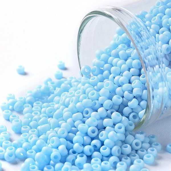 PandaHall TOHO Round Seed Beads, Japanese Seed Beads, (403F) Light Blue Opaque Rainbow Matte, 11/0, 2.2mm, Hole: 0.8mm, about 5555pcs/50g..., Cyan
PandaHall TOHO Round Seed Beads, Japanese Seed Beads, (403F) Light Blue Opaque Rainbow Matte, 11/0, 2.2mm, Hole: 0.8mm, about 5555pcs/50g..., Cyan
