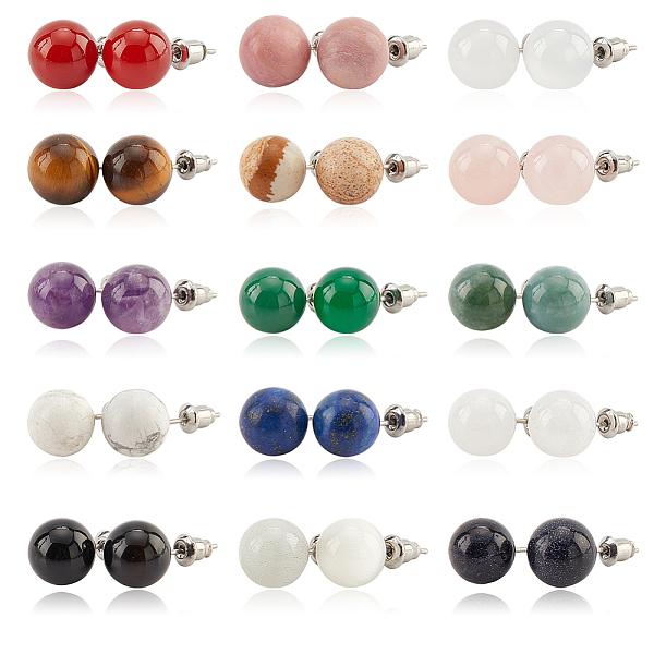 PandaHall ANATTASOUL 15 Pairs 15 Style Natural & Synthetic Mixed Gemstone Round Stud Earrings, Stainless Iron Jewelry for Women...
PandaHall ANATTASOUL 15 Pairs 15 Style Natural & Synthetic Mixed Gemstone Round Stud Earrings, Stainless Iron Jewelry for Women...