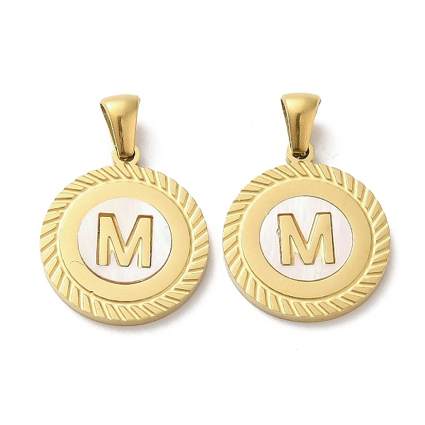 PandaHall Ion Plating(IP) 304 Stainless Steel Pendants, Flat Round Shell Charms with Letter, Golden, Letter M, 20.5x17.5x1.5mm, Hole...
PandaHall Ion Plating(IP) 304 Stainless Steel Pendants, Flat Round Shell Charms with Letter, Golden, Letter M, 20.5x17.5x1.5mm, Hole...