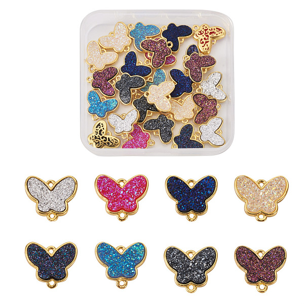 PandaHall Craftdady 32Pcs 8 Colors Brass Links Connectors, with Druzy Resin, Butterfly, Golden, Mixed Color, 14.5x16x4mm, Hole: 1.2mm..., Multicolor
PandaHall Craftdady 32Pcs 8 Colors Brass Links Connectors, with Druzy Resin, Butterfly, Golden, Mixed Color, 14.5x16x4mm, Hole: 1.2mm..., Multicolor