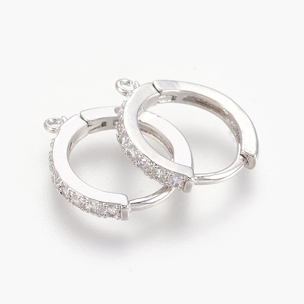 PandaHall Brass Micro Pave Cubic Zirconia Huggie Hoop Earring Findings, Clear, Platinum, 16x14x2mm, Hole: 1mm, Pin: 1mm Brass Clear
PandaHall Brass Micro Pave Cubic Zirconia Huggie Hoop Earring Findings, Clear, Platinum, 16x14x2mm, Hole: 1mm, Pin: 1mm Brass Clear