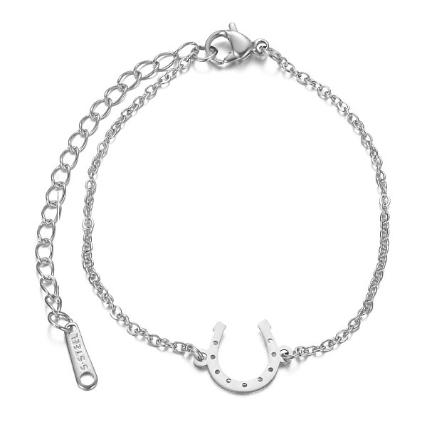 PandaHall 201 Stainless Steel Link Bracelets, with Cable Chains and Lobster Claw Clasps, Horse Shoes, Stainless Steel Color, 15.2x0.164cm...
PandaHall 201 Stainless Steel Link Bracelets, with Cable Chains and Lobster Claw Clasps, Horse Shoes, Stainless Steel Color, 15.2x0.164cm...