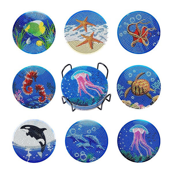 PandaHall 5D DIY Diamond Painting Cup Mat Kits, with Iron Coaster Holder, Resin Rhinestones, Diamond Sticky Pen, Tray Plate and Glue Clay...
PandaHall 5D DIY Diamond Painting Cup Mat Kits, with Iron Coaster Holder, Resin Rhinestones, Diamond Sticky Pen, Tray Plate and Glue Clay...