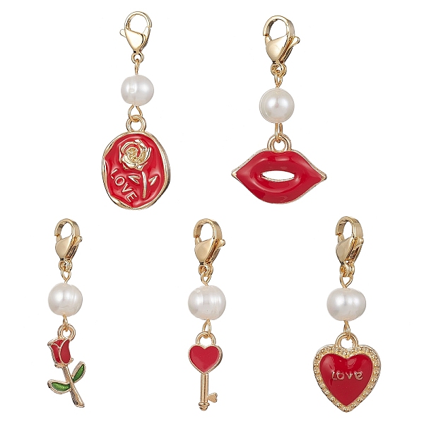 PandaHall Valentine's Day Alloy Enamel Pendants Decorations, Pearl Beads and 304 Stainless Steel Lobster Claw Clasps Charms..., Red
PandaHall Valentine's Day Alloy Enamel Pendants Decorations, Pearl Beads and 304 Stainless Steel Lobster Claw Clasps Charms..., Red