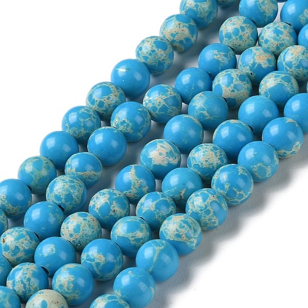 PandaHall Synthetic Imperial Jasper Dyed Beads Strands, Round, Deep Sky Blue, 6mm, Hole: 1.4mm, about 60~62pcs/strand, 14.72''~15.28''...
PandaHall Synthetic Imperial Jasper Dyed Beads Strands, Round, Deep Sky Blue, 6mm, Hole: 1.4mm, about 60~62pcs/strand, 14.72''~15.28''...
