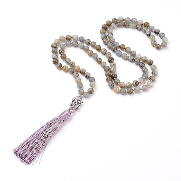PandaHall Tassel Pendant Necklaces, with Natural Labradorite Beads, Buddha Head, 31.1 inch~33 inch(79~84cm) Labradorite
PandaHall Tassel Pendant Necklaces, with Natural Labradorite Beads, Buddha Head, 31.1 inch~33 inch(79~84cm) Labradorite