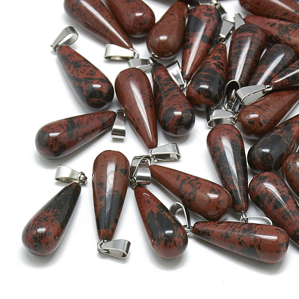 PandaHall Natural Mahogany Obsidian Pendants, with Stainless Steel Snap On Bails, teardrop, 28~30x10~12mm, Hole: 6x4mm Mahogany Obsidian...
PandaHall Natural Mahogany Obsidian Pendants, with Stainless Steel Snap On Bails, teardrop, 28~30x10~12mm, Hole: 6x4mm Mahogany Obsidian...