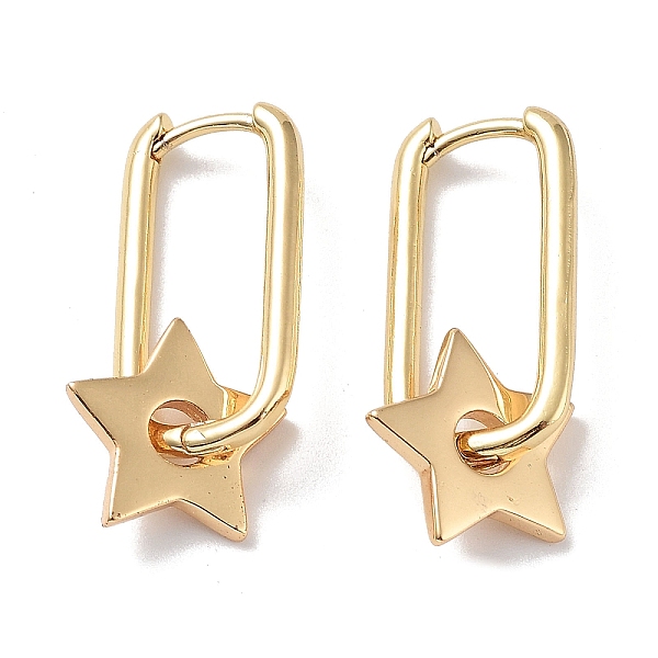 PandaHall Brass Dangle Hoop Earrings, Star, Real 18K Gold Plated, 28.5x13mm Brass Star
PandaHall Brass Dangle Hoop Earrings, Star, Real 18K Gold Plated, 28.5x13mm Brass Star