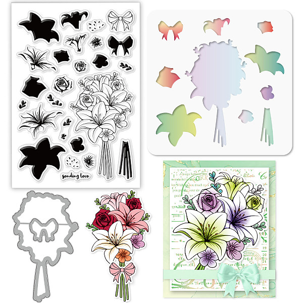 PandaHall GLOBLELAND 3Pcs Layered Bouquet of Lilies Theme Silicone Clear Stamps Metal Cutting Die Cuts Pet Craft Stencils Template for Card...
PandaHall GLOBLELAND 3Pcs Layered Bouquet of Lilies Theme Silicone Clear Stamps Metal Cutting Die Cuts Pet Craft Stencils Template for Card...