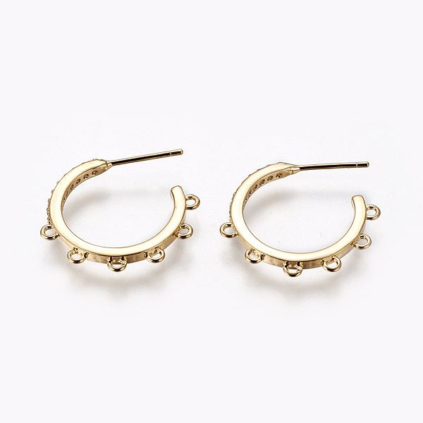 PandaHall Brass Stud Earring Findings, Half Hoop Earrings, with Loop, Nickel Free, Long-Lasting Plated, Real 18K Gold Plated, 21x2mm, Hole...
PandaHall Brass Stud Earring Findings, Half Hoop Earrings, with Loop, Nickel Free, Long-Lasting Plated, Real 18K Gold Plated, 21x2mm, Hole...