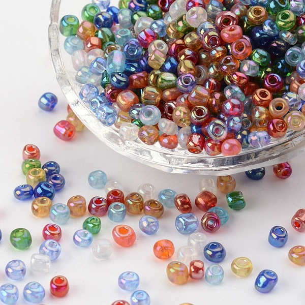 PandaHall 6/0 Round Glass Seed Beads, Transparent Colours Rainbow, Round Hole, Mixed Color, 6/0, 4mm, Hole: 1.5mm, about 500pcs/50g, 50g/bag..., Multicolor
PandaHall 6/0 Round Glass Seed Beads, Transparent Colours Rainbow, Round Hole, Mixed Color, 6/0, 4mm, Hole: 1.5mm, about 500pcs/50g, 50g/bag..., Multicolor