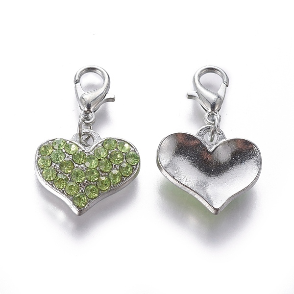 PandaHall Alloy Rhinestone Pendants, Cadmium Free & Lead Free, Grade A, with Lobster Clasp, Heart, Platinum Metal Color, Peridot, 30x18x4mm..., Green
PandaHall Alloy Rhinestone Pendants, Cadmium Free & Lead Free, Grade A, with Lobster Clasp, Heart, Platinum Metal Color, Peridot, 30x18x4mm..., Green
