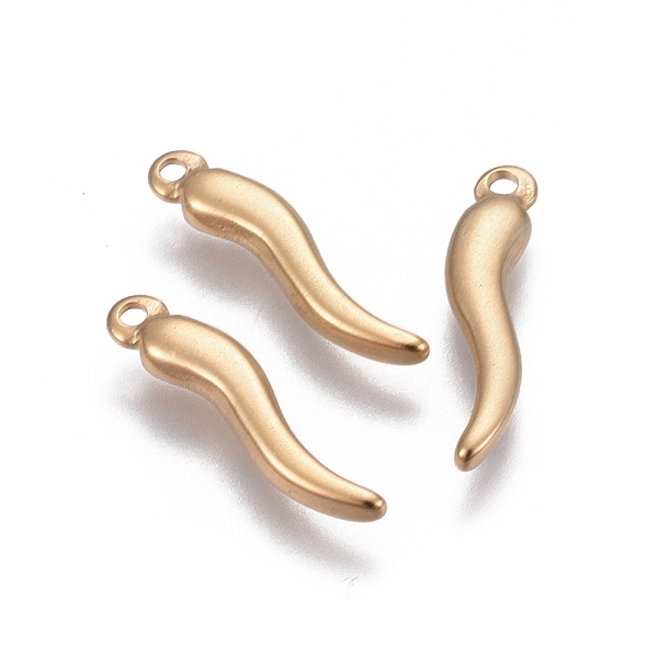 PandaHall 304 Stainless Steel Pendants, Horn of Plenty/Italian Horn Cornicello Charms, Golden, 18.5x4x2mm, Hole: 1.2~1.4mm 304 Stainless...
PandaHall 304 Stainless Steel Pendants, Horn of Plenty/Italian Horn Cornicello Charms, Golden, 18.5x4x2mm, Hole: 1.2~1.4mm 304 Stainless...