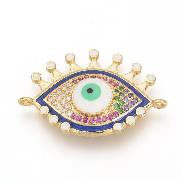 PandaHall Brass Micro Pave Cubic Zirconia Links, with Enamel, Evil Eye, Golden, 29.5x19x4.5mm, Hole: 1mm Brass+Cubic Zirconia+Enamel Evil...
PandaHall Brass Micro Pave Cubic Zirconia Links, with Enamel, Evil Eye, Golden, 29.5x19x4.5mm, Hole: 1mm Brass+Cubic Zirconia+Enamel Evil...