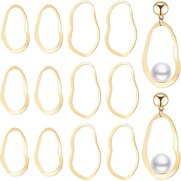 PandaHall BENECREAT 16Pcs 2 Style Brass Linking Rings, Lead Free & Cadmium Free & Nickel Free, Wavy Oval, Real 18K Gold Plated... 
PandaHall BENECREAT 16Pcs 2 Style Brass Linking Rings, Lead Free & Cadmium Free & Nickel Free, Wavy Oval, Real 18K Gold Plated...