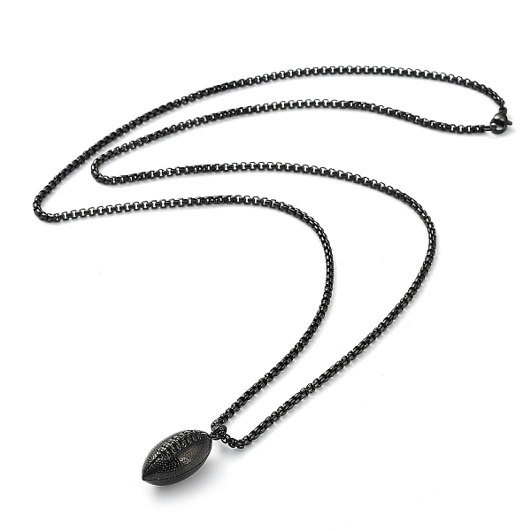 PandaHall Vacuum Plating 304 Stainless Steel Rugby Pendant Necklaces, Black, 27.17~27.84''(69~70.8cm), Rugby: 29x12.5x11.5mm 304 Stainless...
PandaHall Vacuum Plating 304 Stainless Steel Rugby Pendant Necklaces, Black, 27.17~27.84''(69~70.8cm), Rugby: 29x12.5x11.5mm 304 Stainless...