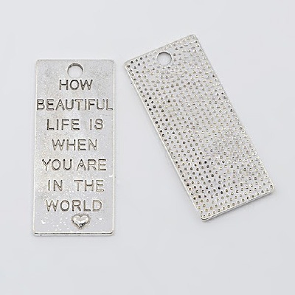 PandaHall Alloy Pendants, Dog Tags, Lead Free & Cadmium Free & Nickel Free, Rectangle, Antique Silver Color, Size: about 53mm long, 22.5mm...
PandaHall Alloy Pendants, Dog Tags, Lead Free & Cadmium Free & Nickel Free, Rectangle, Antique Silver Color, Size: about 53mm long, 22.5mm...