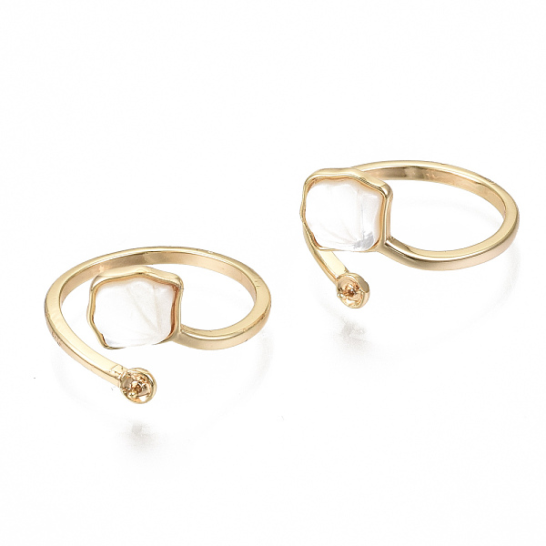 PandaHall Brass Peg Bails Cuff Finger Ring Settings, for Half Drilled Bead, with Shell, Nickel Free, Real 18K Gold Plated, US Size 7 3/4..., White
PandaHall Brass Peg Bails Cuff Finger Ring Settings, for Half Drilled Bead, with Shell, Nickel Free, Real 18K Gold Plated, US Size 7 3/4..., White