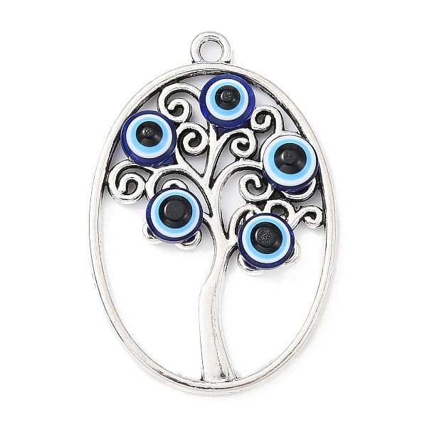 PandaHall Alloy Pendants, Tree of Life with Resin Evil Eye Charms, Antique Silver, Oval, 40x27x4mm, Hole: 2.5mm Alloy Oval
PandaHall Alloy Pendants, Tree of Life with Resin Evil Eye Charms, Antique Silver, Oval, 40x27x4mm, Hole: 2.5mm Alloy Oval