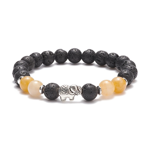 PandaHall Natural Lava Rock & Topaz Jade Stretch Bracelet with Alloy Beaded, Gemstone Jewelry for Women, Elephant Pattern, Elephant...
PandaHall Natural Lava Rock & Topaz Jade Stretch Bracelet with Alloy Beaded, Gemstone Jewelry for Women, Elephant Pattern, Elephant...