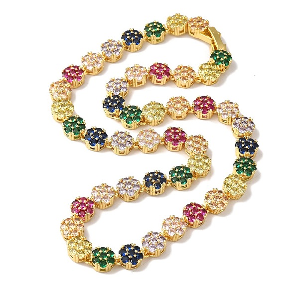 PandaHall Rack Plating Brass Pave Cubic Zirconia Flower Link Necklaces for Women, Cadmium Free & Lead Free, Long-Lasting Plated, Real 18K...
PandaHall Rack Plating Brass Pave Cubic Zirconia Flower Link Necklaces for Women, Cadmium Free & Lead Free, Long-Lasting Plated, Real 18K...