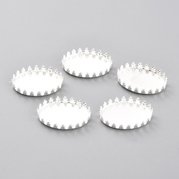 PandaHall 304 Stainless Steel Cabochon Settings, Lace Edge Bezel Cups, Flat Round, Silver, 26x19x4mm Tray: 25x18mm 304 Stainless Steel Flat...
PandaHall 304 Stainless Steel Cabochon Settings, Lace Edge Bezel Cups, Flat Round, Silver, 26x19x4mm Tray: 25x18mm 304 Stainless Steel Flat...