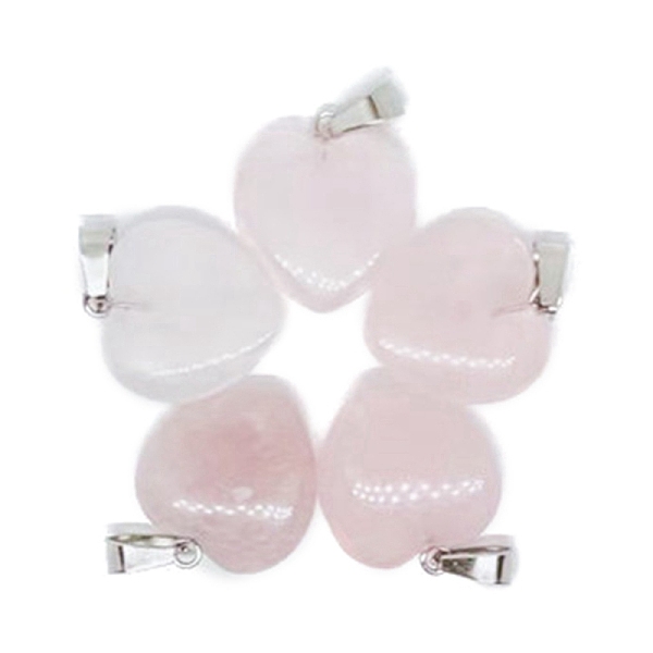 PandaHall Valentine's Day Natural Rose Quartz Pendants, Heart Charms with Platinum Plated Metal Snap on Bails, 20mm Rose Quartz Heart
PandaHall Valentine's Day Natural Rose Quartz Pendants, Heart Charms with Platinum Plated Metal Snap on Bails, 20mm Rose Quartz Heart