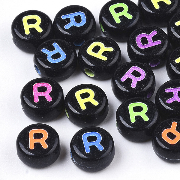 PandaHall Opaque Black Acrylic Beads, Horizontal Hole, Flat Round with Mixed Color Letter, Letter.R, 7x4mm, Hole: 1.6mm, about 3312pcs/460g..., Multicolor
PandaHall Opaque Black Acrylic Beads, Horizontal Hole, Flat Round with Mixed Color Letter, Letter.R, 7x4mm, Hole: 1.6mm, about 3312pcs/460g..., Multicolor