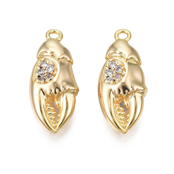 PandaHall Brass Micro Pave Cubic Zirconia Pendants, Real 18K Gold Plated, Crab, Clear, 19x8x5mm, Hole: 1.4mm Brass+Cubic Zirconia Crab Clear
PandaHall Brass Micro Pave Cubic Zirconia Pendants, Real 18K Gold Plated, Crab, Clear, 19x8x5mm, Hole: 1.4mm Brass+Cubic Zirconia Crab Clear