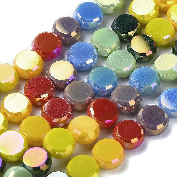 PandaHall Electroplate Glass Beads Strands, Faceted, Flat Round, Mixed Color, 7.5x4mm, Hole: 1mm, about 28pcs/strand, 8.07 inch(20.5cm)..., Multicolor
PandaHall Electroplate Glass Beads Strands, Faceted, Flat Round, Mixed Color, 7.5x4mm, Hole: 1mm, about 28pcs/strand, 8.07 inch(20.5cm)..., Multicolor