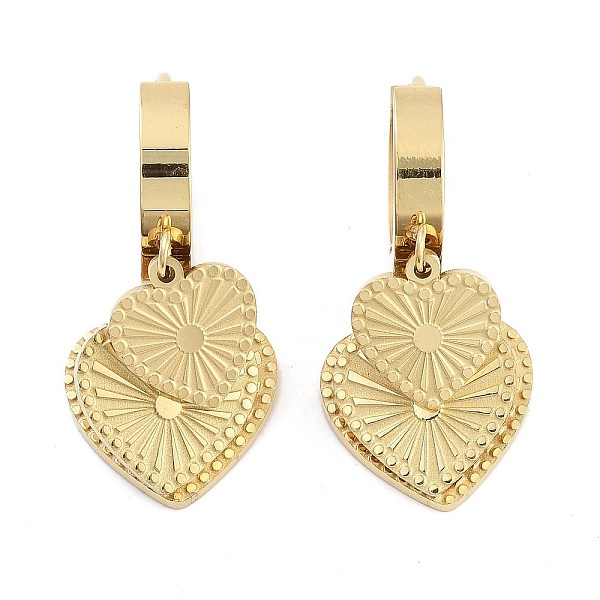 PandaHall Real 18K Gold Plated 304 Stainless Steel Dangle Earrings, Hoop Earrings for Women, Heart, 26x12.5mm 304 Stainless Steel Heart
PandaHall Real 18K Gold Plated 304 Stainless Steel Dangle Earrings, Hoop Earrings for Women, Heart, 26x12.5mm 304 Stainless Steel Heart