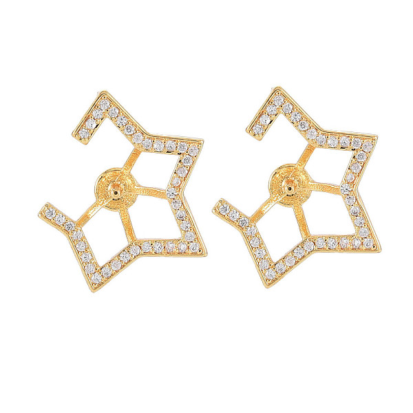 PandaHall Brass Micro Pave Clear Cubic Zirconia Stud Earring Findings, for Half Drilled Beads, Nickel Free, Star, Real 18K Gold Plated...
PandaHall Brass Micro Pave Clear Cubic Zirconia Stud Earring Findings, for Half Drilled Beads, Nickel Free, Star, Real 18K Gold Plated...