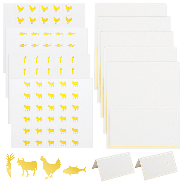 PandaHall OLYCRAFT 240pcs 4 Style Gold Meal Sticker 0.4 Inch with 60pcs Table Place Cards Food Choice Sticker Set Cow/Chicken/Fish/Carrot...
PandaHall OLYCRAFT 240pcs 4 Style Gold Meal Sticker 0.4 Inch with 60pcs Table Place Cards Food Choice Sticker Set Cow/Chicken/Fish/Carrot...