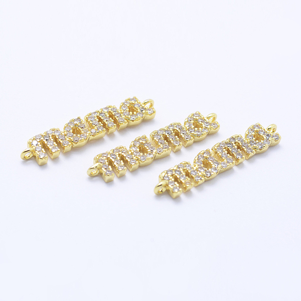 PandaHall Brass Micro Pave Cubic Zirconia Links, For Mother's Day Jewelry Making, Clear, Lead Free & Nickel Free & Cadmium Free, Word Mama...
PandaHall Brass Micro Pave Cubic Zirconia Links, For Mother's Day Jewelry Making, Clear, Lead Free & Nickel Free & Cadmium Free, Word Mama...
