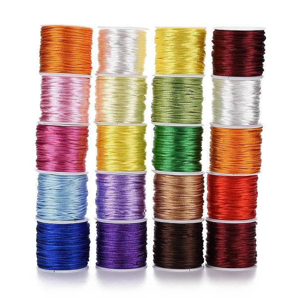 PandaHall Macrame Rattail Chinese Knot Making Cords Round Nylon Braided String Threads, Satin Cord, Mixed Color, 1.5~2mm, about 10.93~16.4..., Multicolor
PandaHall Macrame Rattail Chinese Knot Making Cords Round Nylon Braided String Threads, Satin Cord, Mixed Color, 1.5~2mm, about 10.93~16.4..., Multicolor